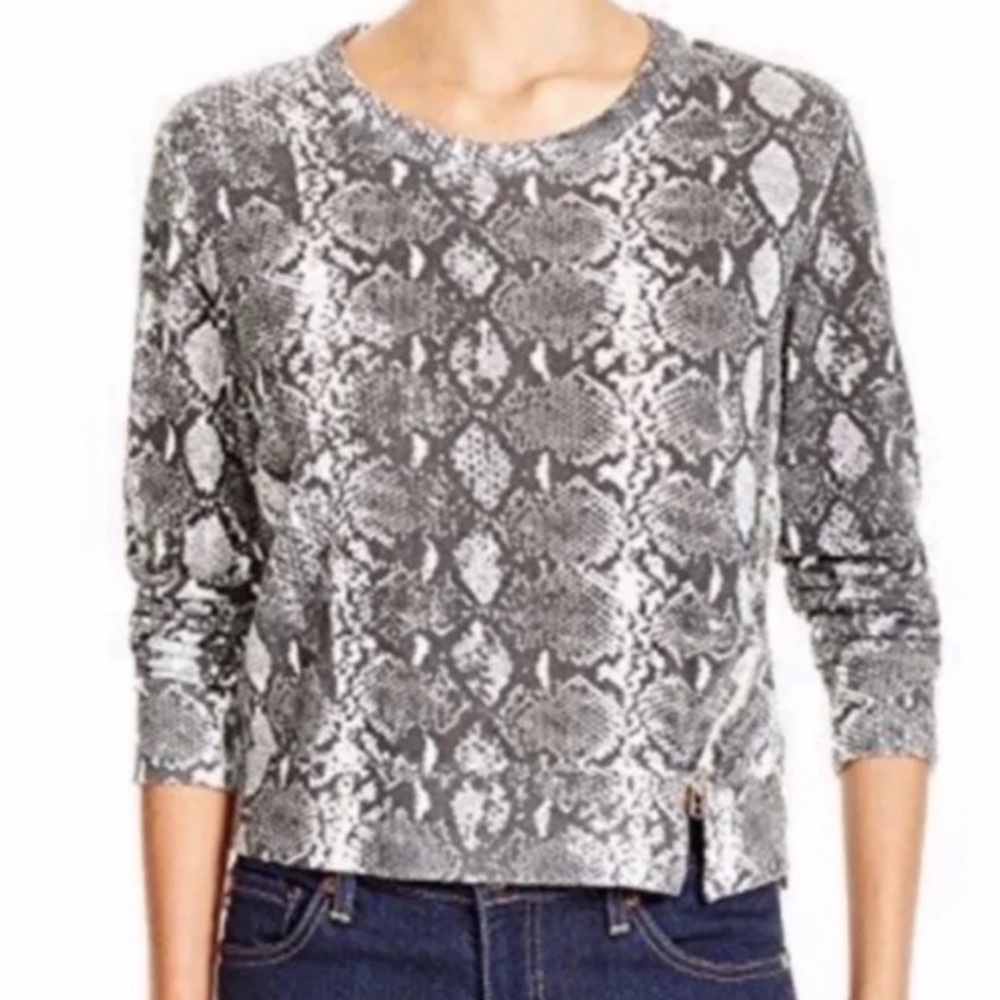 Sundry Gray Snake Skin Pattern Crewneck Sweatshirt